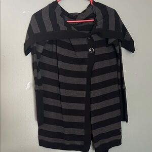 Calvin Klein Black and Gray Striped Sweater